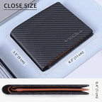 VISOUL Mens Bifold Wallet with 2 ID Windows Carbon Fiber Leather, RFID Blocking - Image 4