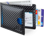 SERMAN BRANDS RFID Blocking Slim Bifold Genuine Leather Thin Minimalist Front by SERMANBRANDS