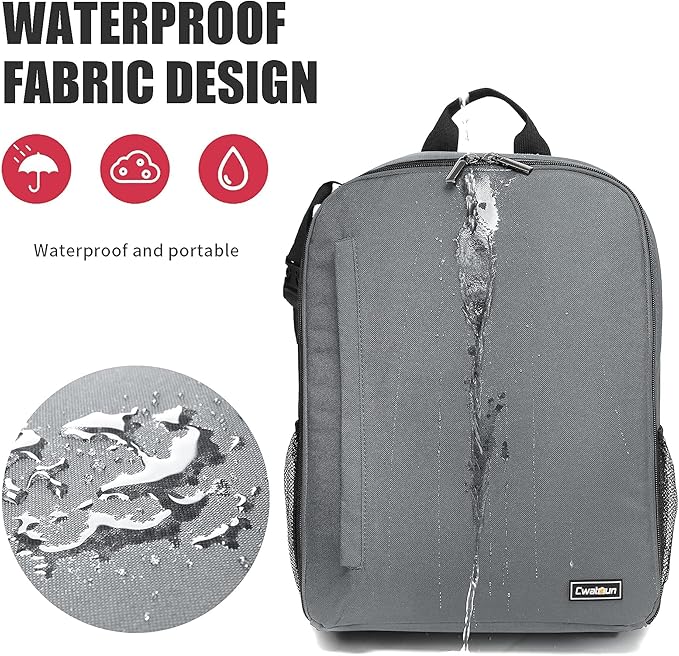 Cwatcun Camera Backpack Professional Camera Bag - Image 7
