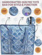 Cotton Quilted Tote Bag for Women – Large Beach & Travel Tote - Image 4