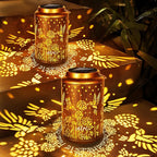 Brizled Hummingbird Solar Lantern Lights, 2 Pack LED Hollow Out Hanging Lantern by Brizled