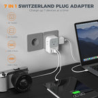 Switzerland Power Adapter 2 Pack, TESSAN Type J Adaptor - Image 3