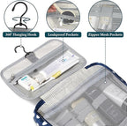 PAVILIA Hanging Toiletry Bag Travel Bag Women Men, Foldable Cosmetic Organizer - Image 3