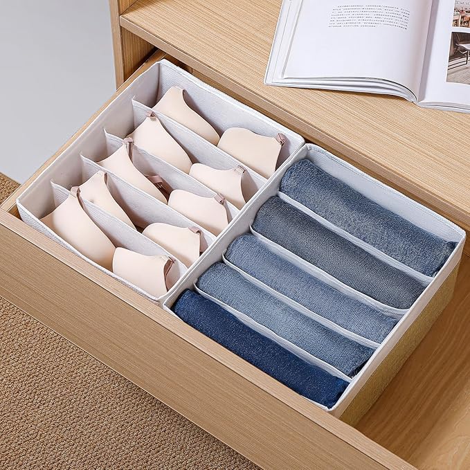 Jeans Drawer Organizers for Clothing, 5 Grids Compartment Wardrobe clothes - Image 3