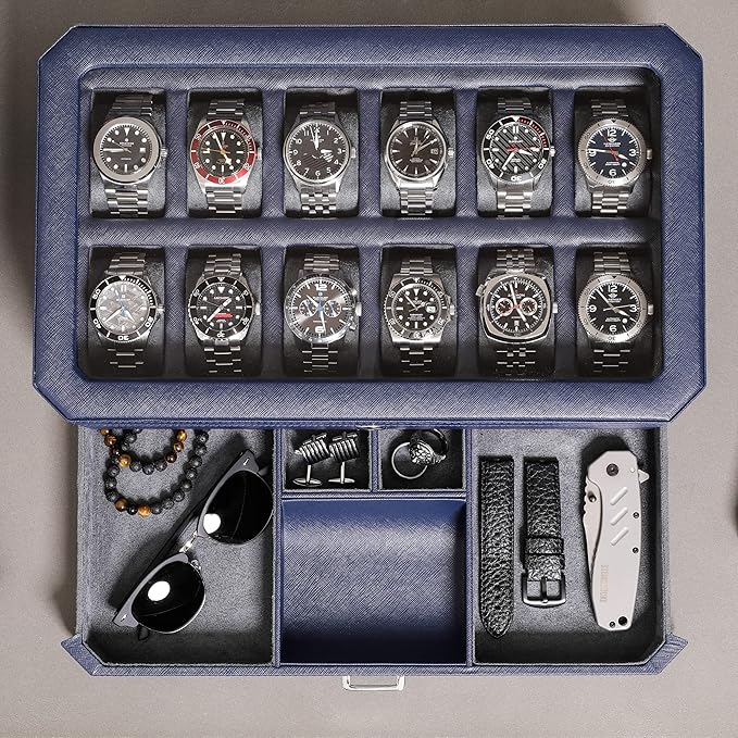ROTHWELL 12 Slot Leather Watch Box - Image 8