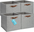 OrganiHaus 13x13 Cube Fabric Storage Bins Set of 4, Fabric Storage Cubes w/ by OrganiHaus