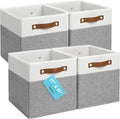 OrganiHaus 11x11 Fabric Cubes Storage Bins Set of 4, Foldable Collapsible by OrganiHaus