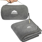 BlueHills Travel Blanket Pillow Rolled Premium Soft Plush Airplane Throw by BlueHills