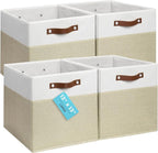 OrganiHaus 13x13 Cube Fabric Storage Bins Set of 4, Fabric Storage Cubes w/ by OrganiHaus