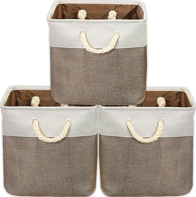 SIMPLE HOUSEWARE Fabric Storage Cubes, 3 Pack - Image 5