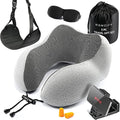 Airplane Neck Pillow Includes Travel Pillow + Airplane Phone Holder Mount + Eye by Homeify