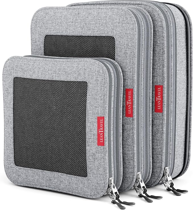 Compression Packing Cubes for Travel Organizers by LeanTravel