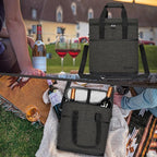 opux 3 Bottle Wine Carrier Tote, Insulated Leakproof Wine Cooler Bag, Wine - Image 7