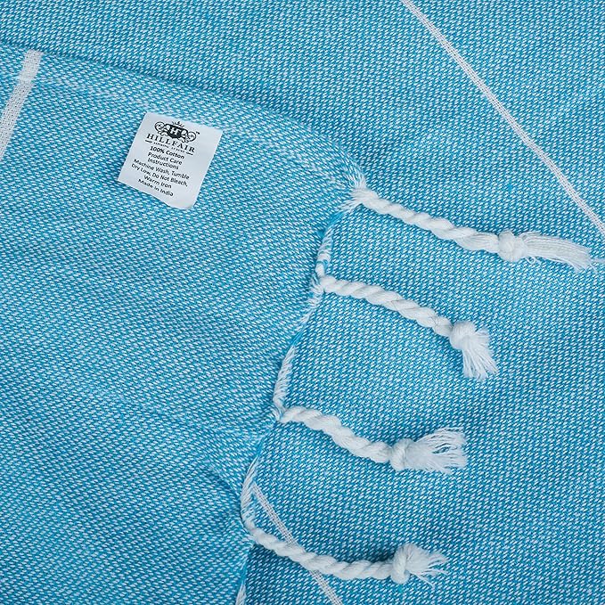 HILLFAIR Cotton Turkish Beach Towels, Quick Dry Lightweight Sand Free Peshtemal - Image 8