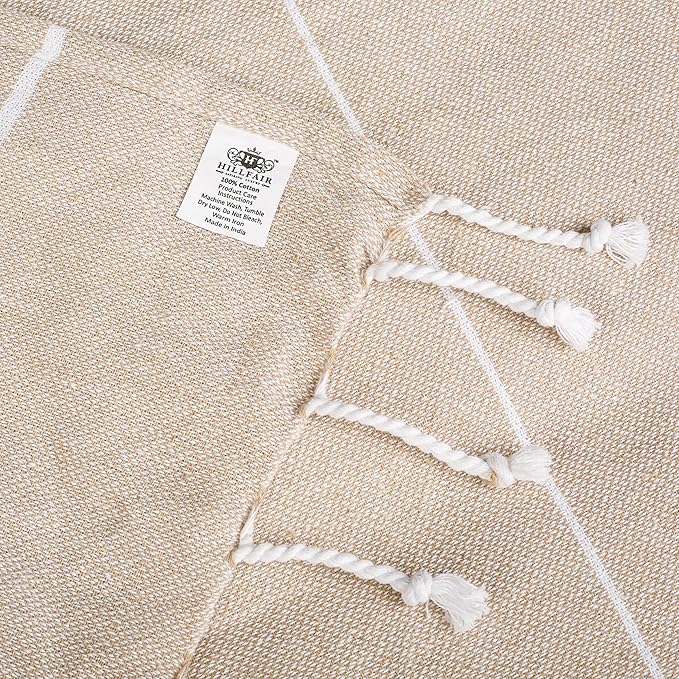 HILLFAIR Cotton Turkish Beach Towels, Quick Dry Lightweight Sand Free Peshtemal - Image 8