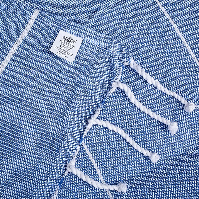 HILLFAIR Cotton Turkish Beach Towels, Quick Dry Lightweight Sand Free Peshtemal - Image 8