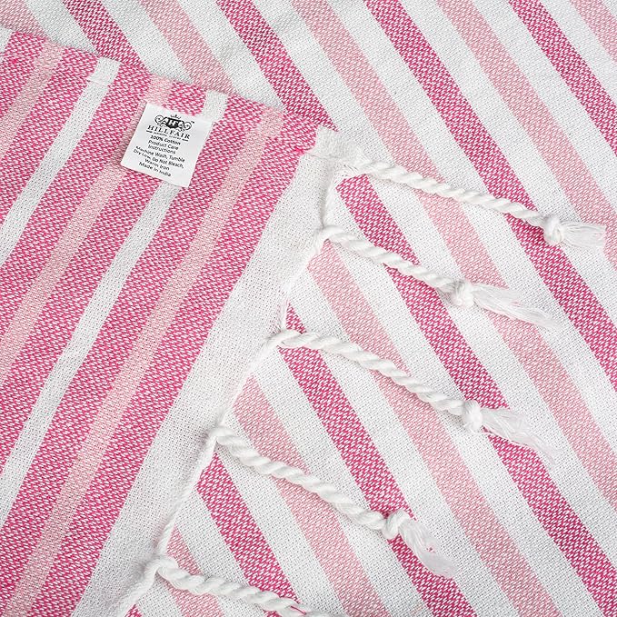 HILLFAIR Cotton Turkish Beach Towels, Quick Dry Lightweight Sand Free Peshtemal - Image 8