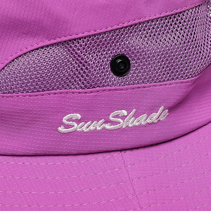 Womens Summer Sun Hat Beach Hat Wide Brim Outdoor UV Protection Hat Foldable - Image 7