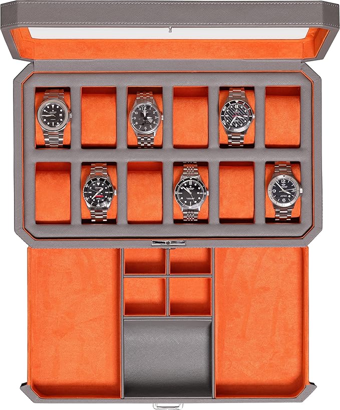 ROTHWELL 12 Slot Leather Watch Box by RothwellSanFrancisco