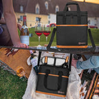 OPUX 3 Bottle Wine Carrier Tote, Insulated Leakproof Wine Cooler Bag, Wine - Image 7