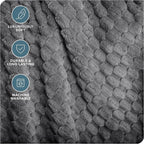 Bare Home Textured Fleece Blanket - Image 3