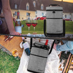 opux 2 Bottle Wine Carrier Tote, Insulated Leakproof Wine Cooler Bag, Wine - Image 7