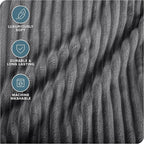 Bare Home Textured Fleece Blanket - Image 3