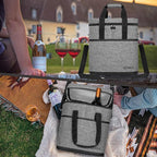 opux 6 Bottle Carrier Tote | Insulated Padded Wine Cooler Bag - Image 7