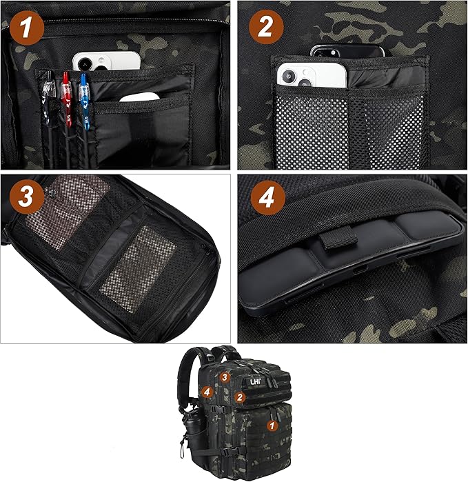 LHI Military Tactical Backpack for Men and Women 45L Army 3 Days Assault Pack - Image 6