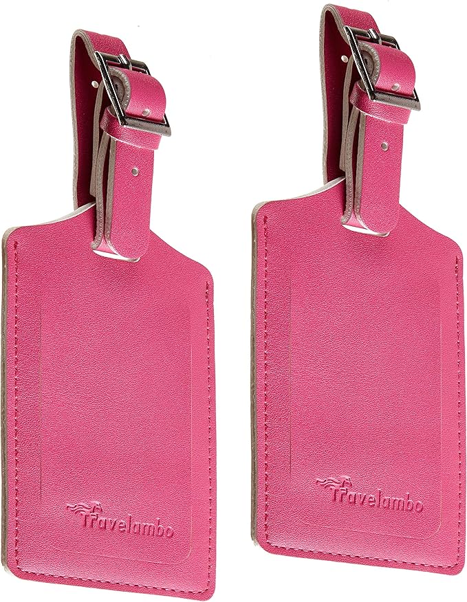 8 Pack Leather Luggage Travel Bag Tags by Travelambo - Image 4