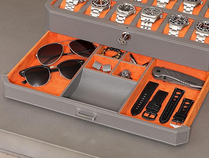 ROTHWELL 12 Slot Leather Watch Box - Image 5