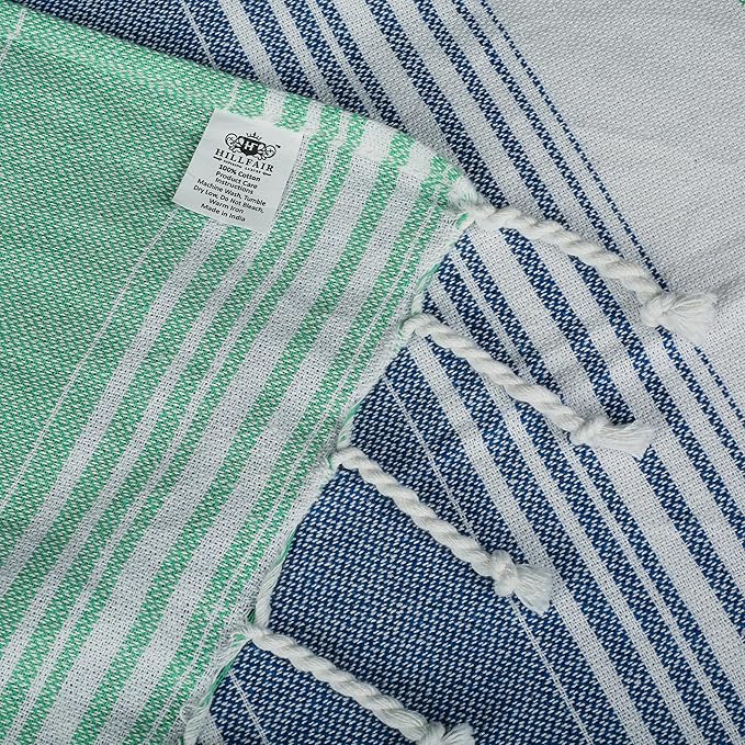 HILLFAIR Cotton Turkish Beach Towels, Quick Dry Lightweight Sand Free Peshtemal - Image 8