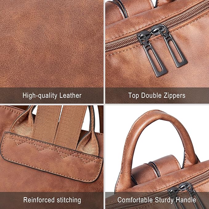 Shrrie Vegan Leather Laptop Backpack - Image 6
