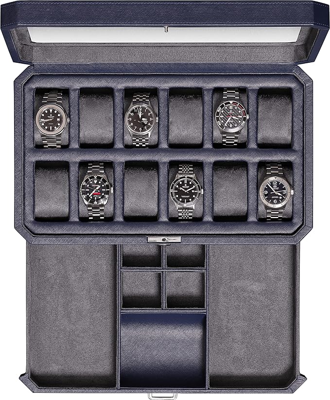 ROTHWELL 12 Slot Leather Watch Box by RothwellSanFrancisco